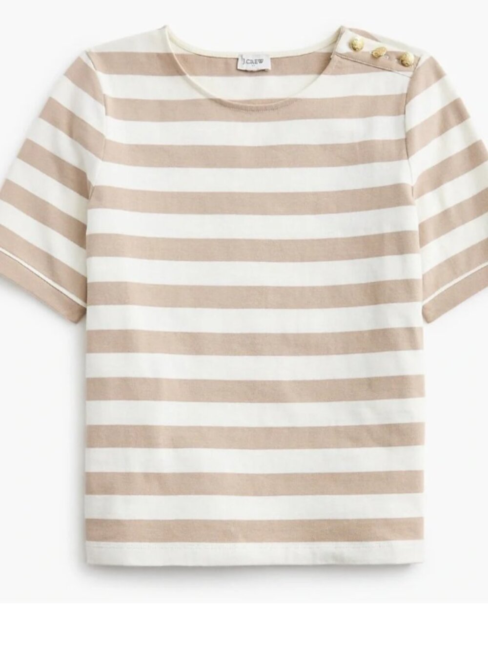 J. Crew Factory Women’s Short-sleeve striped button-shoulder tee Size Small